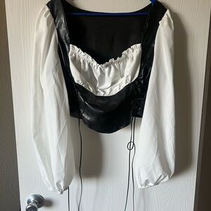 Elegant Black and White Women's Top